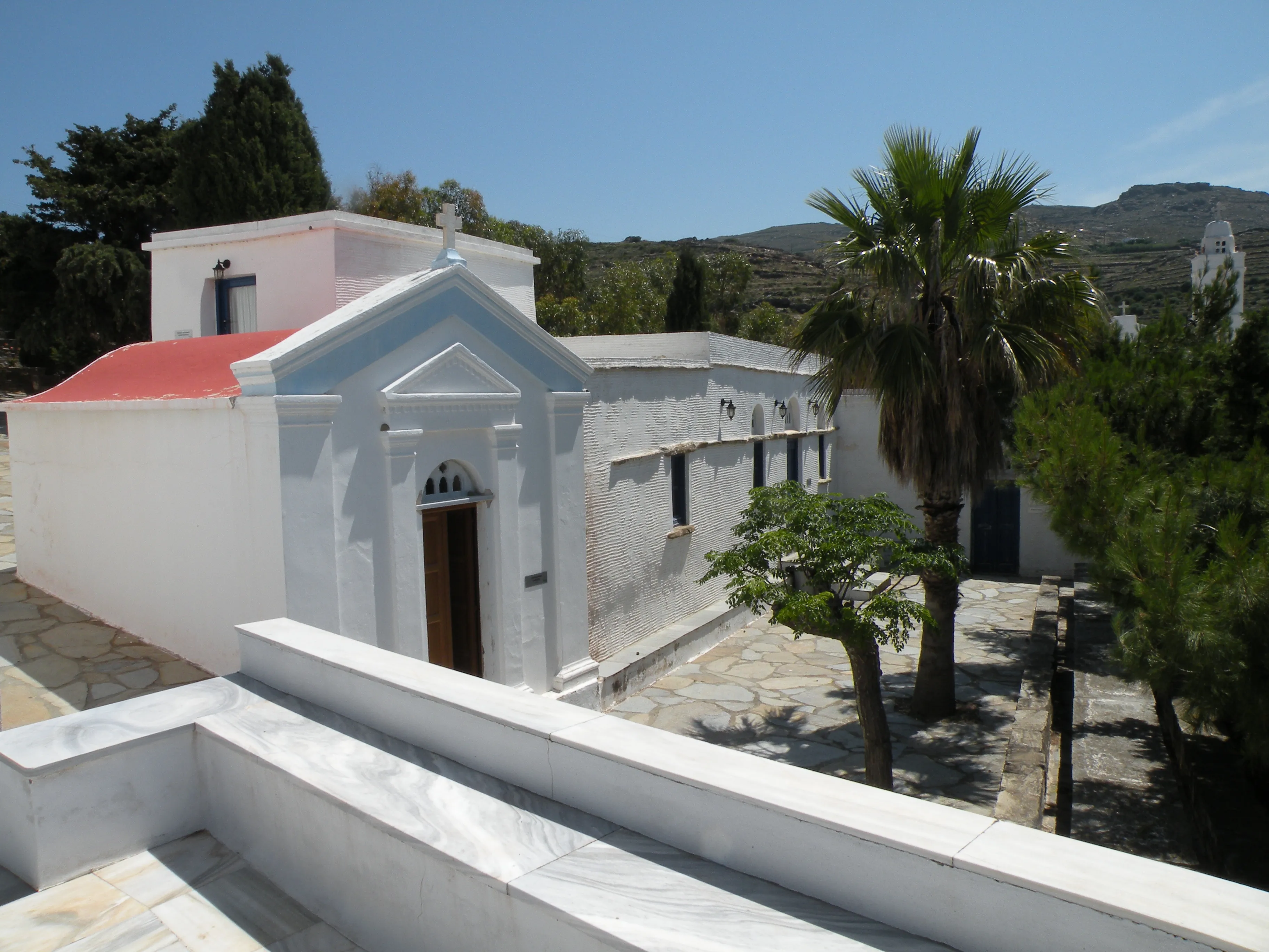 Entrance to the chapel of the Shrine of Vryssi, a Marian pilgrimage on the island of Tinos, Greece.?w=200&h=150