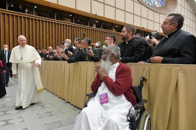 Pope Francis meets with Missionaries of Mercy at the Vatican on April 25, 2022