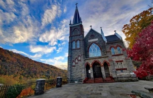 Discarded Communion hosts were found in the parking lot of St. Peter’s Roman Catholic Church in Harper's Ferry, West Virginia, after Easter Mass on March 31, 2024. Credit: Photo courtesy of St. James Catholic Church