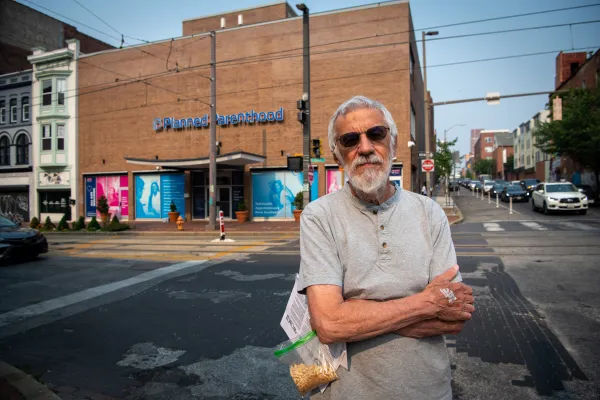 Less than a week after being violently attack outside of a Baltimore Planned Parenthood on May 26, 2023, Dick Schafer, 80, returned to the abortion facility to continue his pro-life work. Credit: Eric Stocklin/CNA