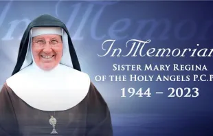 On July 22, Sister Mary Regina of the Holy Angels, the first religious sister to join Mother Angelica’s monastery in Irondale, Alabama, died after a battle with cancer at 78. YouTube/EWTN July 24, 2023