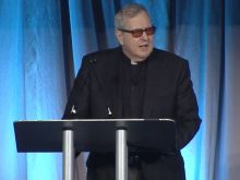Father Robert Spitzer, SJ, delivers the opening keynote address at the inaugural Wonder Conference on Jan. 13, 2023.