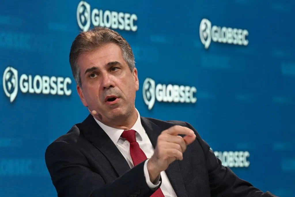 Eli Cohen, Minister of Foreign Affairs of the State of Israel, addresses the Globsec regional security forum in Bratislava, Slovakia on May 30, 2023. (?w=200&h=150