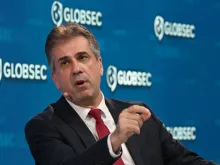 Eli Cohen, Minister of Foreign Affairs of the State of Israel, addresses the Globsec regional security forum in Bratislava, Slovakia on May 30, 2023. (