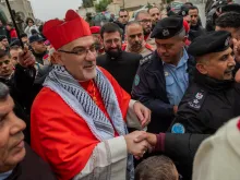 Latin Patriarch of Jerusalem Cardinal Pierbattista Pizzaballa arrives in Bethlehem on Christmas Eve, 2023.