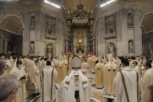 Pope Francis offers Mass for the feast of the Epiphany in St. Peter’s Basilica on Jan. 6, 2022. Vatican Media
