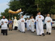 A Eucharistic procession at St. John the Baptist parish in Beloit, Kansas.