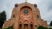 The exterior of St. Casimir church in Buffalo, New York