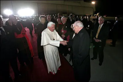Farewell ceremony for Pope Benedict XVI at JFK International Airport in New York on April 20, 2008. National Archives