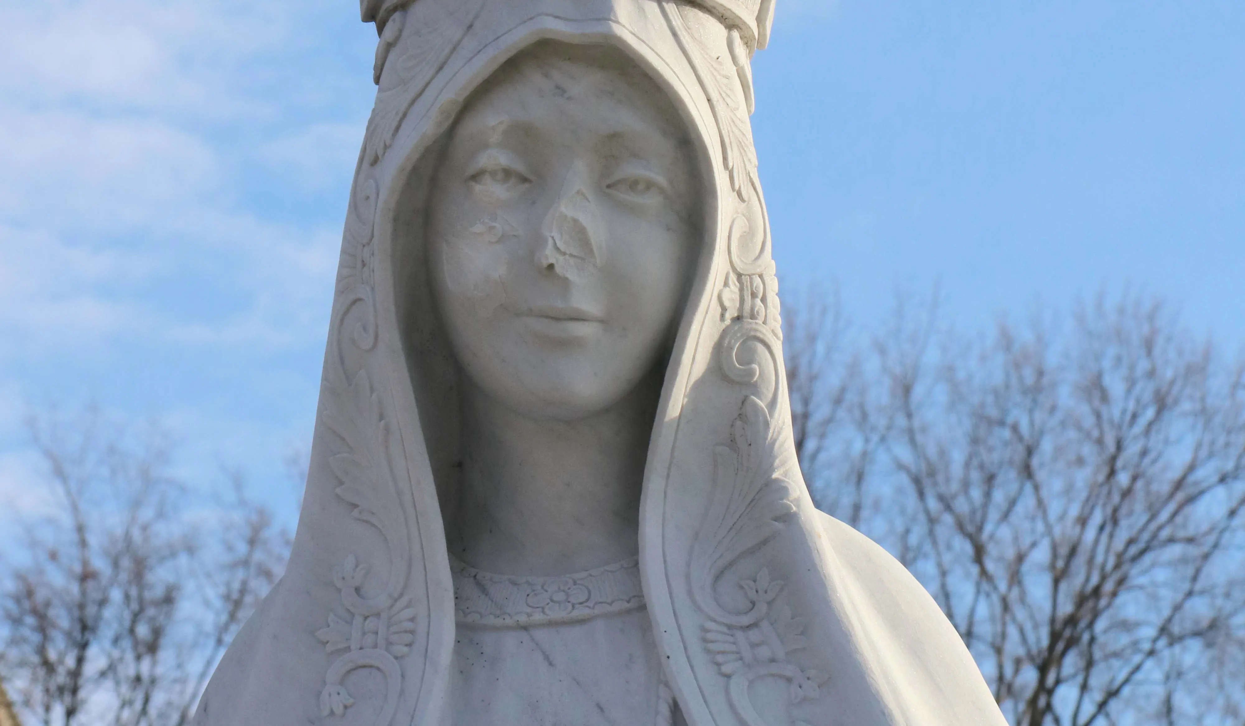 Security personnel reported damage to the Our Lady of Fatima statue located outside the Basilica of the National Shrine of the Immaculate Conception in Washington, D.C., Dec. 6, 2021.?w=200&h=150