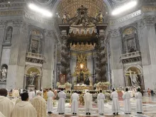 Bernini's baldacchino at the papal Mass on Jan. 1, 2024.