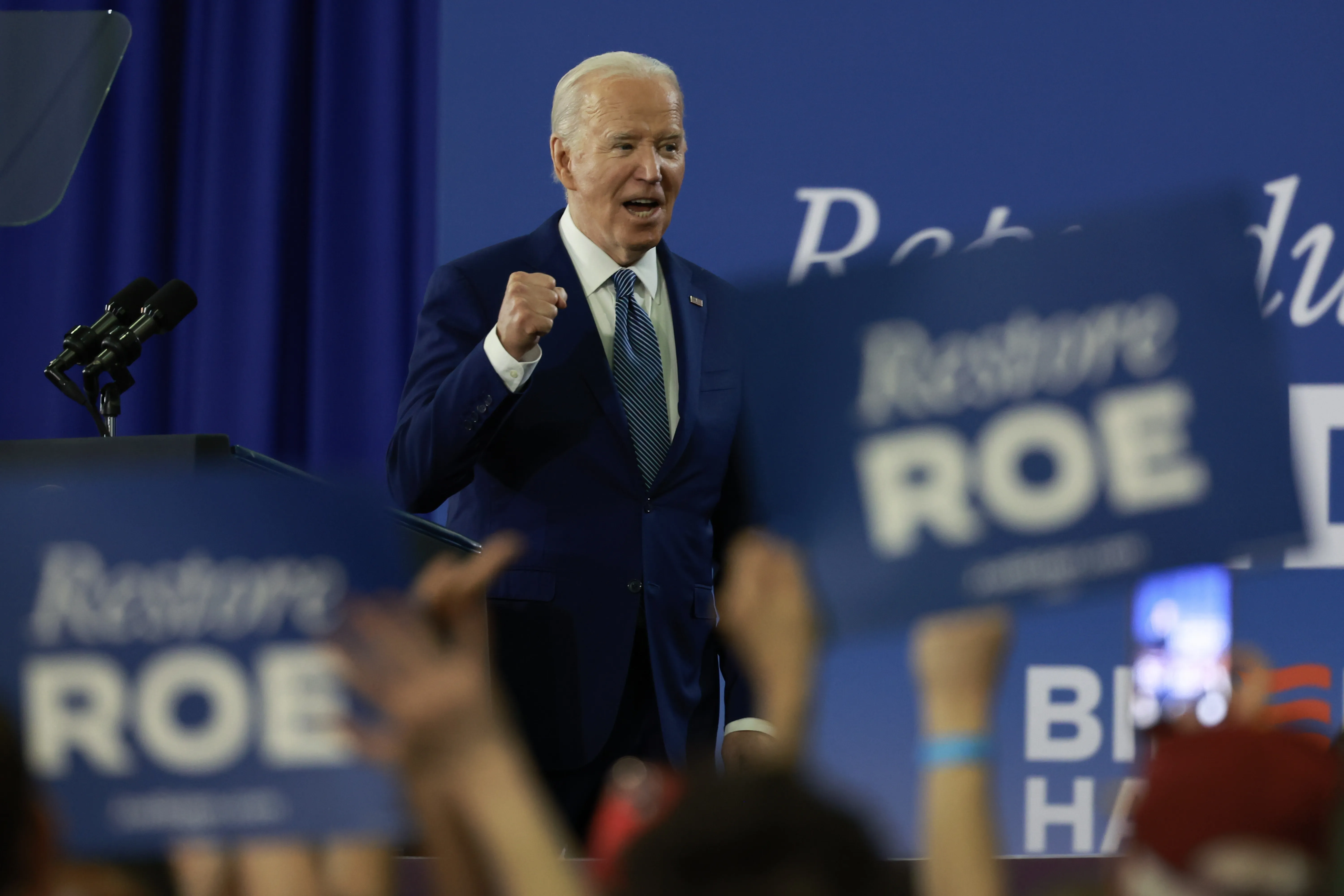 President Joe Biden speaks during a campaign stop at Hillsborough Community College’s Dale Mabry campus on April 23, 2024, in Tampa, Florida.?w=200&h=150