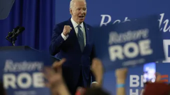 President Joe Biden speaks during a campaign stop at Hillsborough Community College’s Dale Mabry campus on April 23, 2024, in Tampa, Florida.