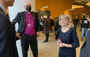 Finnish lawmaker Päivi Räsänen (right) and Lutheran Bishop Juhana Pohjola are both on trial for violating Finland’s “hate speech” laws. Credit: Alliance Defending Freedom International