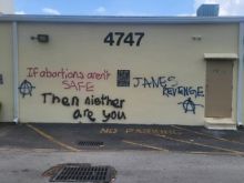 A pro-life pregnancy center in Hollywood, Florida, was defaced with pro-abortion graffiti over Memorial Day Weekend 2022.