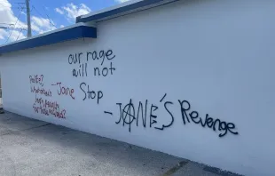 Vandalism at a Heartbeat of Miami pregnancy center in Hialeah, Florida, July 3, 2022. Heartbeat of Miami.