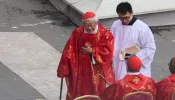 Cardinal Joseph Zen, former bishop of Hong Hong, attends the funeral Mass for Pope Emeritus Benedict XVI on Jan. 5, 2023, in St. Peter's Square.