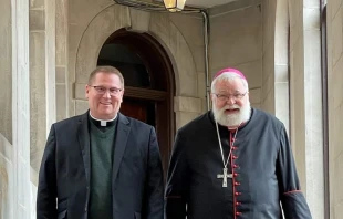 Bishop Louis Tylka and Bishop Daniel R. Jenky, C.S.C. Twitter/@Bishop_Jenky.