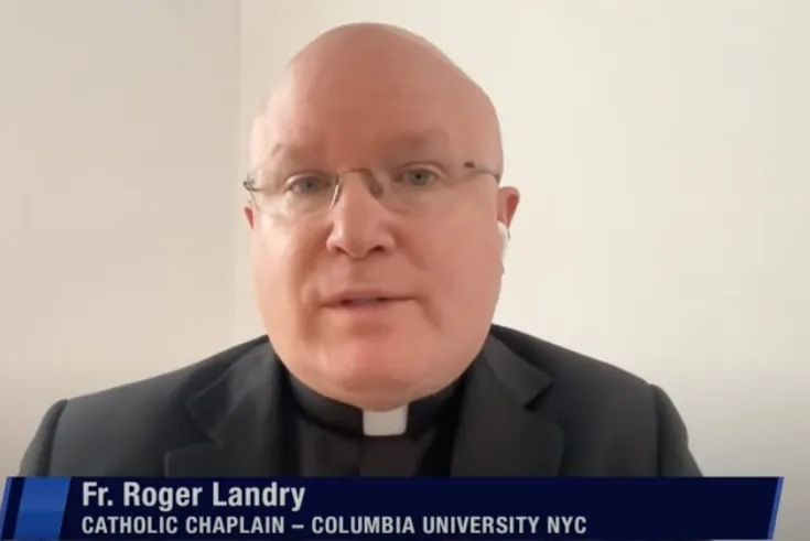 Father Roger Landry, Catholic chaplain at Columbia University, discusses the protests at Columbia University in New York City on EWTN’s “The World Over with Raymond Arroyo” on May 2, 2024.?w=200&h=150