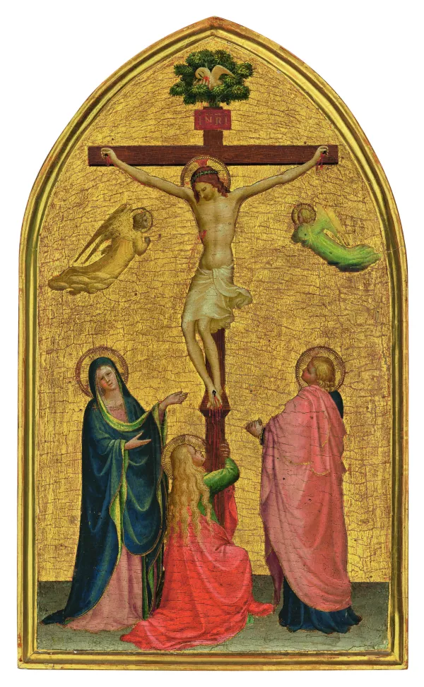 Fra Angelico's painting of the Crucifixion sold at Christie's on July 6, 2023, for about $6.4 million. Photo courtesy of Christie’s Images Limited 2023