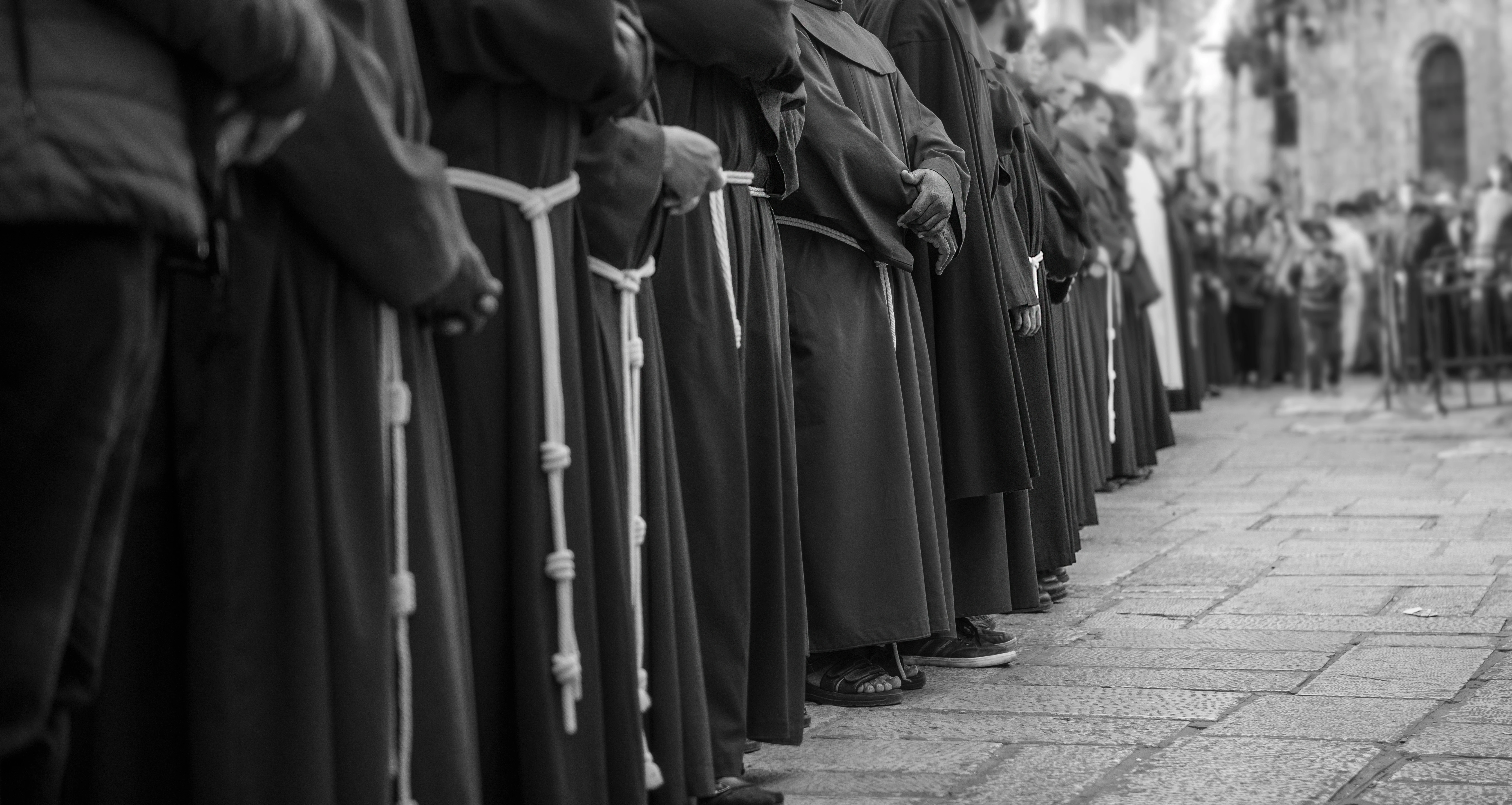 Franciscan friars line the Via Dolorosa in the Old City of Jerusalem.?w=200&h=150