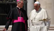 Archbishop Georg Gänswein and Pope Francis on St. Peter’s Square, May 21, 2014.