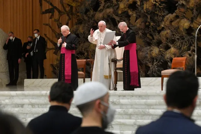 Pope Francis at the general audience in Paul VI Hall on March 2, 2022