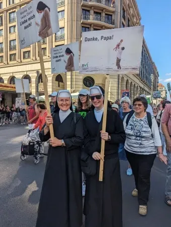 Nuns attend the March for Life in Berlin, Germany, on Sept. 16, 2023. Credit: Anna Diouf/CNA Deutsch