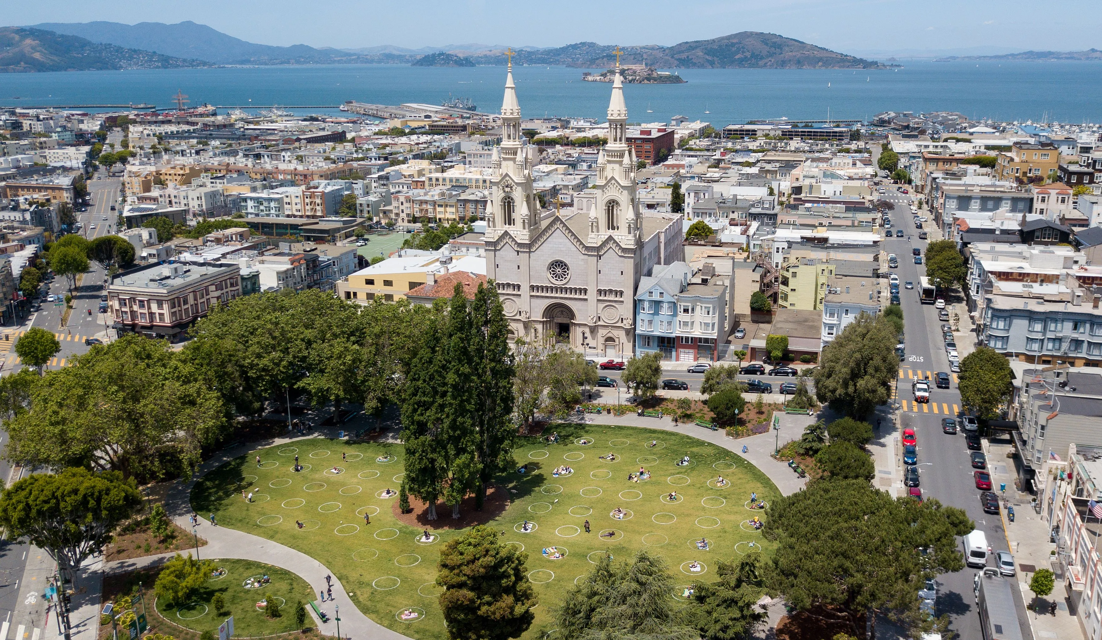 An aerial view of Washington Square in San Francisco on May 22, 2020.?w=200&h=150