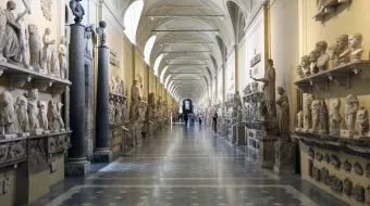 The sculptures of the Chiaramonte Gallery in the Vatican Museums on June 8, 2020, in Vatican City.