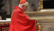 Cardinal Joseph Ratzinger celebrates the special "pro eligendo summo pontifice" (to elect Supreme Pontiff) Mass at St Peter's Basilica in the Vatican City on April 18, 2005.