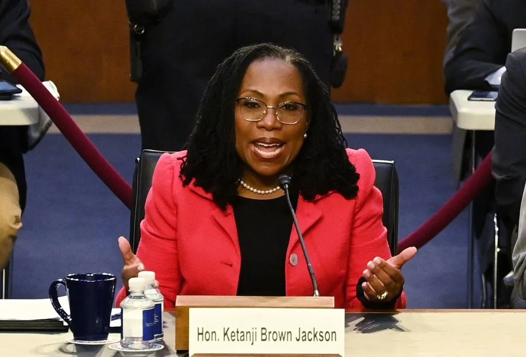 Judge Ketanji Brown Jackson testifies on her nomination to become an Associate Justice of the US Supreme Court during a Senate Judiciary Committee confirmation hearing on Capitol Hill in Washington, DC, on March 22, 2022.?w=200&h=150