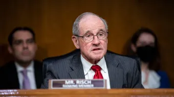 U.S. Sen. Jim Risch, R-Idaho, speaks during a Senate Foreign Relations Committee hearing in Washington, D.C., on April 26, 2022. Risch is the primary sponsor of the American Values Act.