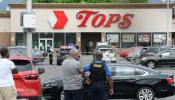 olice on scene at a Tops Friendly Market on May 14, 2022 in Buffalo, New York. According to reports, at least 10 people were killed after a mass shooting at the store with the shooter in police custody.