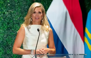 Queen Maxima of Netherlands speaks during a visit to the Q2 Stadium in Austin, Texas, on September 8, 2022. - The royal visit to Texas is meant to highlight the strong economic partnership between the United States and Netherlands. The visit was hosted by Austin FC Co-Owner and recently announced Honorary Consulate to the Netherlands, Marius A. Haas, as well as Austin FC President Andy Loughnane. Suzanne Cordiero/AFP via Getty Images