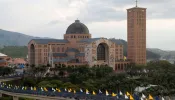 Picture of the Cathedral Basilica of the National Shrine of Our Lady of Aparecida taken on the day of the patron saint of Brazil, in Aparecida, Sao Paulo State, on Oct. 12, 2022.