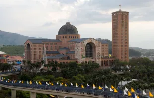 Picture of the Cathedral Basilica of the National Shrine of Our Lady of Aparecida taken on the day of the patron saint of Brazil, in Aparecida, Sao Paulo State, on Oct. 12, 2022. Photo by CAIO GUATELLI/AFP via Getty Images