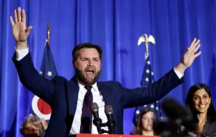 J.D. Vance gestures as he speaks during the Ohio Republican Party election night watch party reception in Columbus, Ohio, on Nov. 8, 2022. Vance, the best-selling "Hillbilly Elegy" author, won a contentious race for Ohio's open U.S. Senate seat on Nov. 8, 2022, networks projected. Photo by PAUL VERNON/AFP via Getty Images