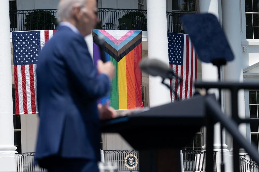 President Joe Biden speaks during a Pride celebration on the South Lawn of the White House in Washington, DC, on June 10, 2023.?w=200&h=150