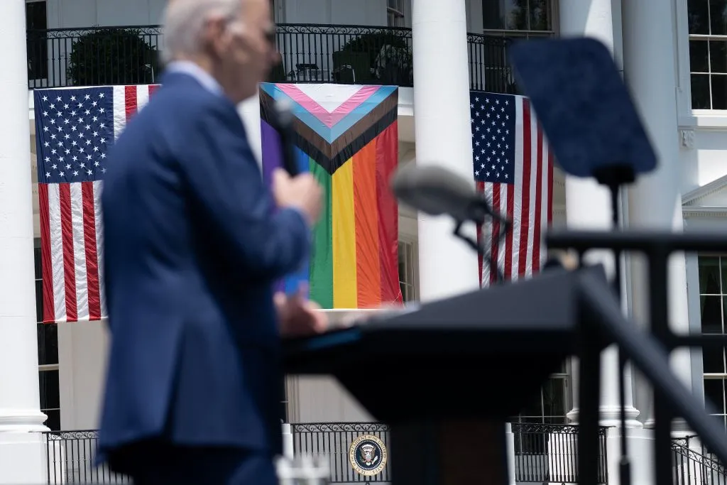 President Joe Biden speaks during a Pride celebration on the South Lawn of the White House in Washington, DC, on June 10, 2023.?w=200&h=150