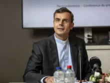 Archbishop-elect Luc Terlinden speaks at a press conference to present the new archbishop for Mechelen-Brussels, Thursday, June 22, 2023.