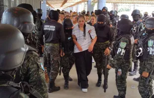 Members of the Military Police of Public Order (PMOP) take control of the Women's Social Adaptation Center (CEFAS) prison in Tamara, 25 km north of Tegucigalpa, on June 26, 2023. The government announced last week that military police would assume control of Honduras's 21 prisons for a period of one year starting July 1, as well as train 2,000 new prison guards after a vicious battle between rival gangs left at least 46 women dead in a prison near the capital Tegucigalpa. Credit: Photo by STRINGER/AFP via Getty Images