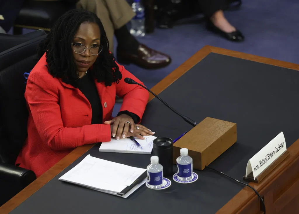 U.S. Supreme Court nominee Judge Ketanji Brown Jackson testifies during her confirmation hearing before the Senate Judiciary Committee in the Hart Senate Office Building on Capitol Hill March 22, 2022 in Washington, DC.?w=200&h=150