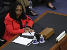 U.S. Supreme Court nominee Judge Ketanji Brown Jackson testifies during her confirmation hearing before the Senate Judiciary Committee in the Hart Senate Office Building on Capitol Hill March 22, 2022 in Washington, DC.