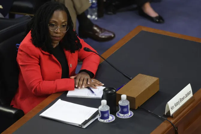 GETTY U.S. Supreme Court nominee Judge Ketanji Brown Jackson testifies during her confirmation hearing before the Senate Judiciary Committee in the Hart Senate Office Building on Capitol Hill March 22, 2022 in Washington, DC.