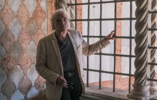 “Padre Pio” director Abel Ferrara poses for a portrait at the Giorgio Franchetti gallery at Ca’ d’Oro in Venice, Italy, on Aug. 22, 2022. Photo by Stefano Mazzola/Getty Images