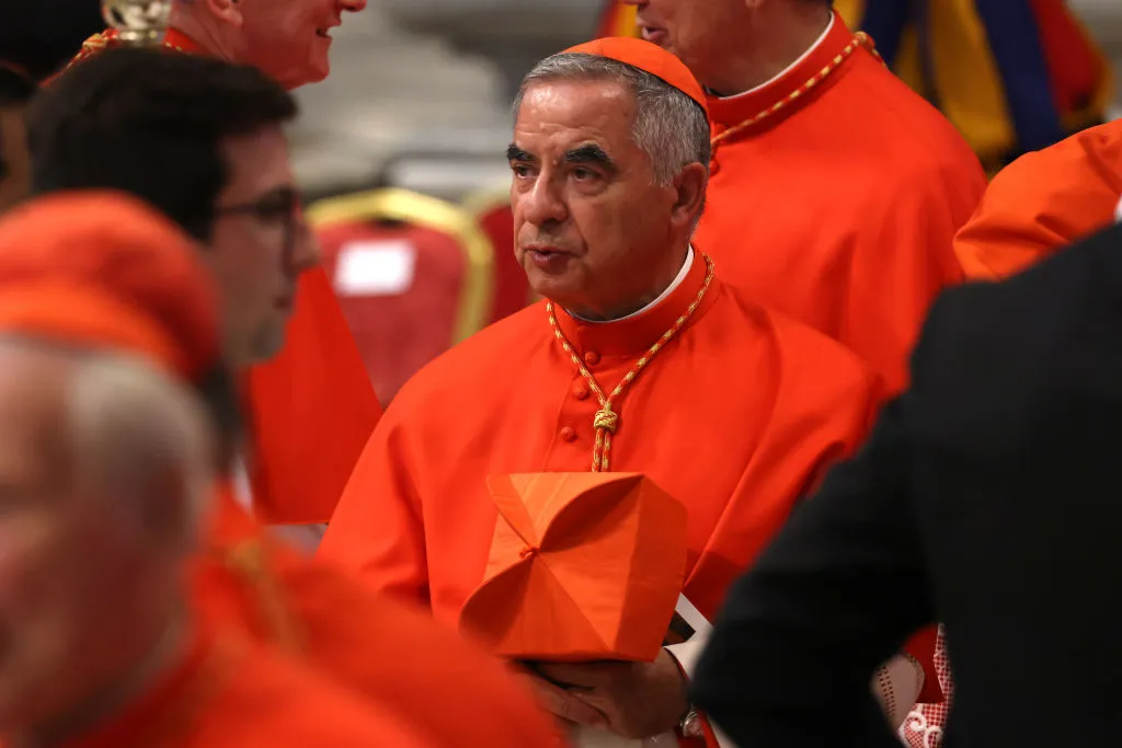 Cardinal Giovanni Angelo Becciu attends the Consistory for the creation of new Cardinals at the St. Peter's Basilica on Aug. 27, 2022, at the Vatican.?w=200&h=150