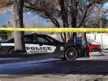 Law enforcement officials continue their investigation into Saturday's shooting at the Club Q nightclub on Nov. 21, 2022, in Colorado Springs, Colorado. On Saturday evening, a 22-year-old gunman allegedly entered the LGBTQ nightclub and opened fire, killing at least five people and injuring 25 others before being stopped by club patrons.