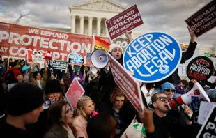 Pro-life and abortion rights activists protest during the 50th annual March for Life rally in front of the U.S. Supreme Court on Jan. 20, 2023, in Washington, D.C. Photo by Chip Somodevilla/Getty Images