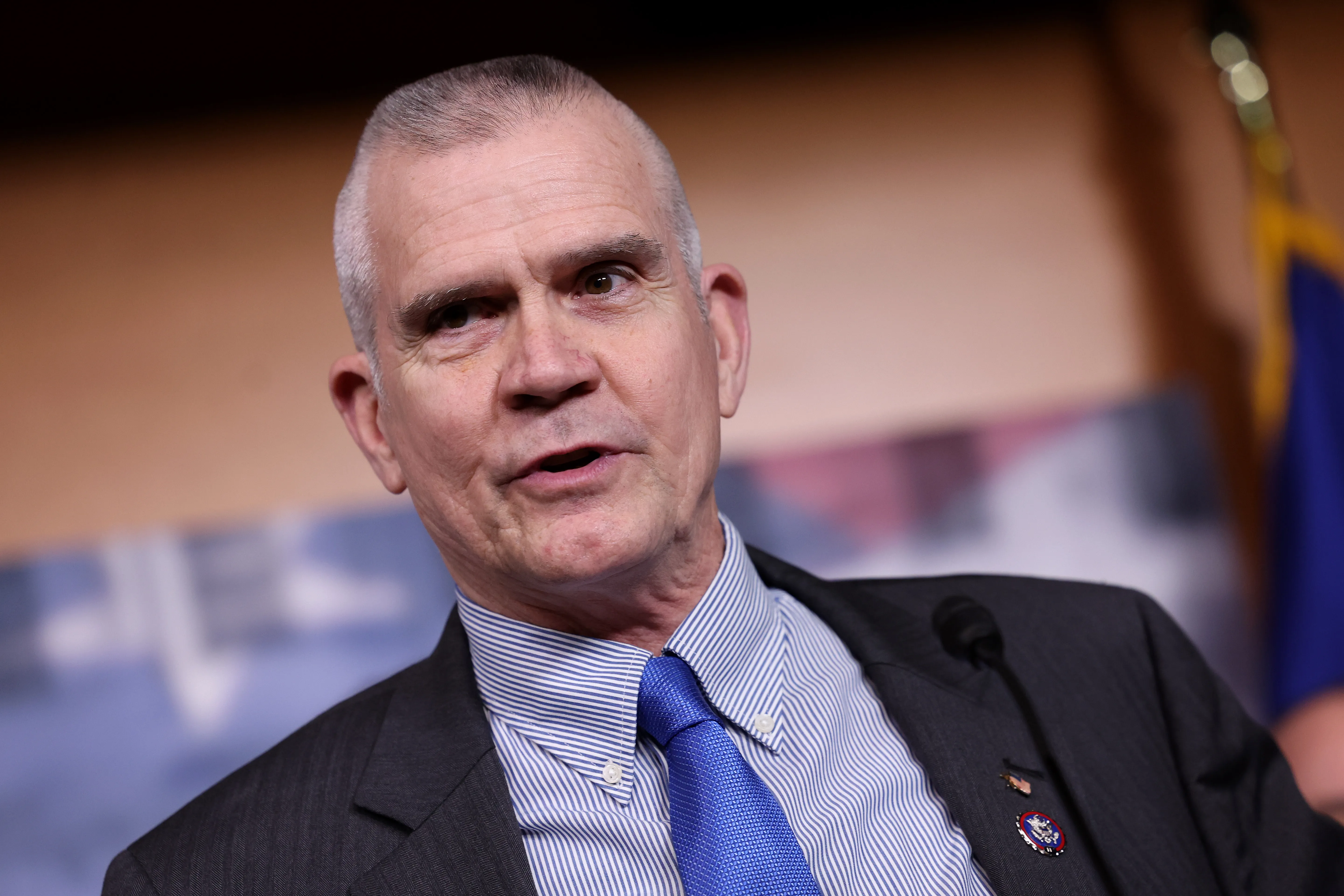 Rep. Matt Rosendale, R-Montana, speaks at a press conference on the debt limit and the Freedom Caucus's plan for spending reduction at the U.S. Capitol on March 28, 2023, in Washington, D.C.?w=200&h=150